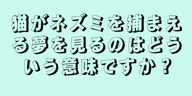 猫がネズミを捕まえる夢を見るのはどういう意味ですか？