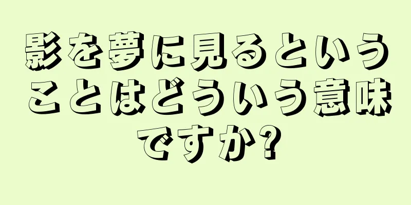 影を夢に見るということはどういう意味ですか?