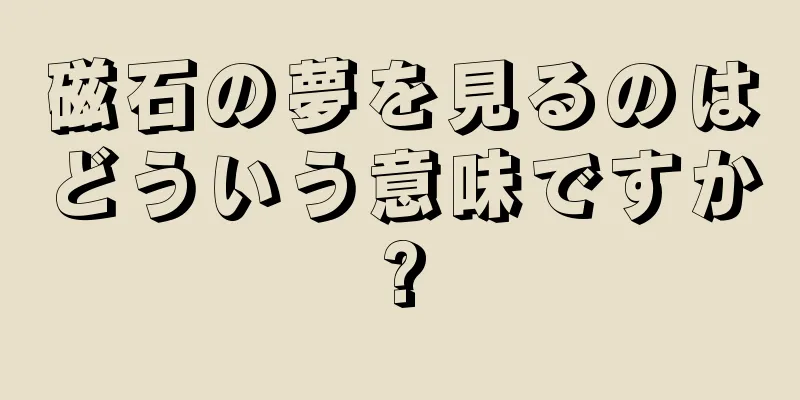 磁石の夢を見るのはどういう意味ですか?