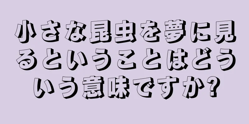 小さな昆虫を夢に見るということはどういう意味ですか?