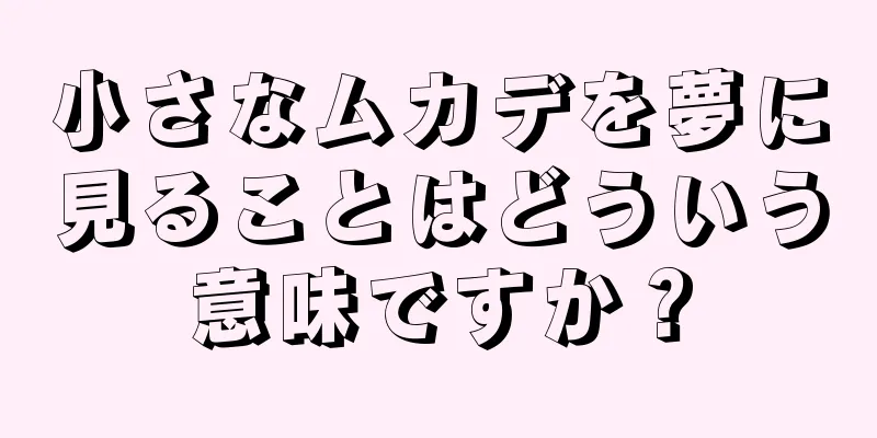 小さなムカデを夢に見ることはどういう意味ですか？