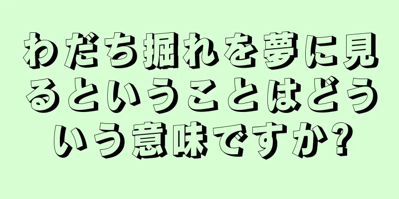 わだち掘れを夢に見るということはどういう意味ですか?