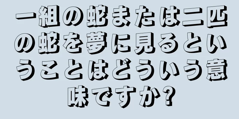 一組の蛇または二匹の蛇を夢に見るということはどういう意味ですか?