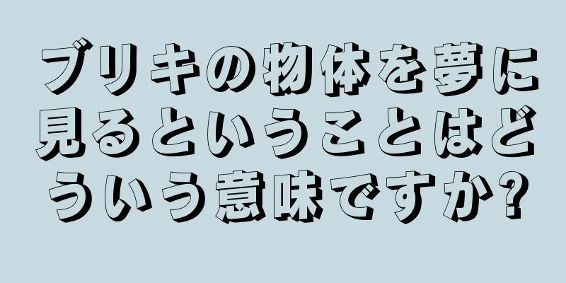 ブリキの物体を夢に見るということはどういう意味ですか?