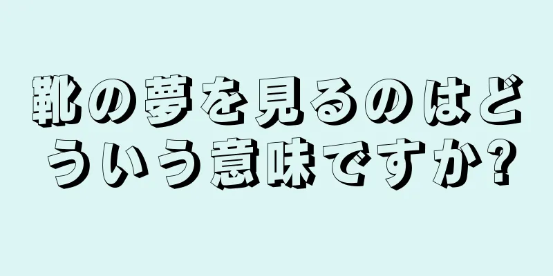 靴の夢を見るのはどういう意味ですか?