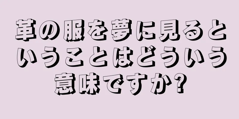革の服を夢に見るということはどういう意味ですか?