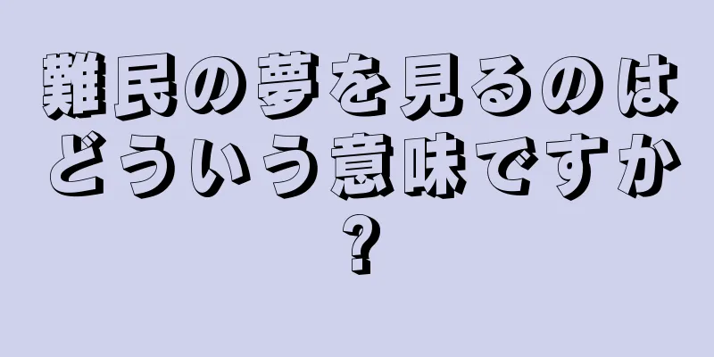難民の夢を見るのはどういう意味ですか?