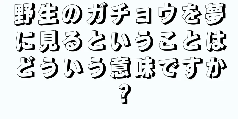 野生のガチョウを夢に見るということはどういう意味ですか？