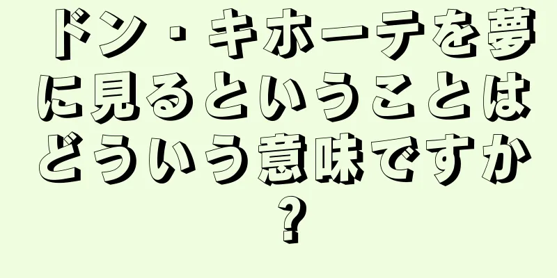 ドン・キホーテを夢に見るということはどういう意味ですか？