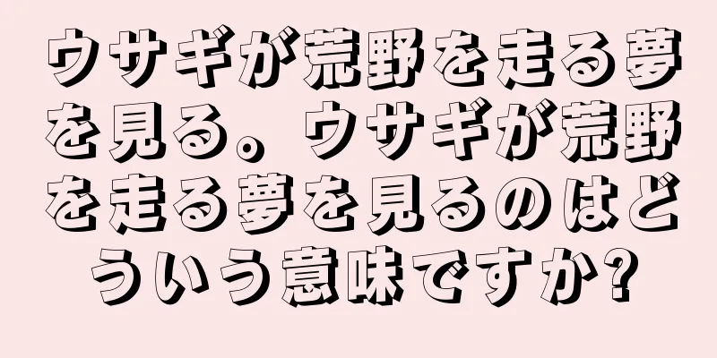 ウサギが荒野を走る夢を見る。ウサギが荒野を走る夢を見るのはどういう意味ですか?