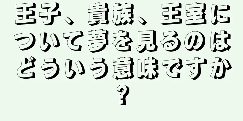 王子、貴族、王室について夢を見るのはどういう意味ですか?