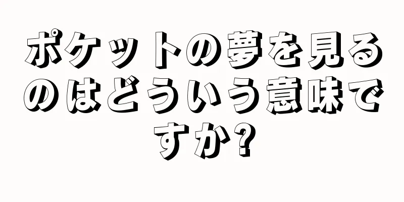 ポケットの夢を見るのはどういう意味ですか?