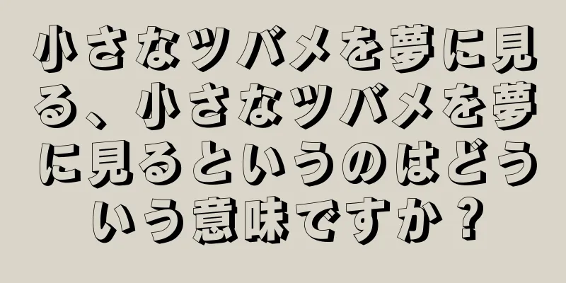 小さなツバメを夢に見る、小さなツバメを夢に見るというのはどういう意味ですか？