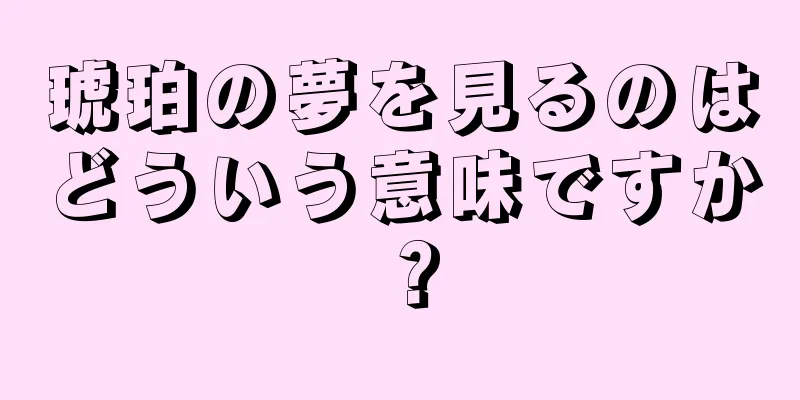 琥珀の夢を見るのはどういう意味ですか？