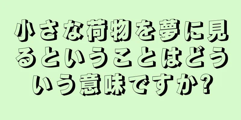 小さな荷物を夢に見るということはどういう意味ですか?