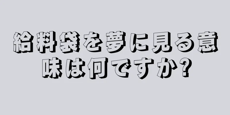 給料袋を夢に見る意味は何ですか?