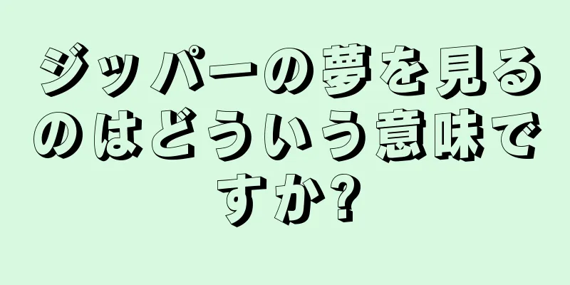 ジッパーの夢を見るのはどういう意味ですか?