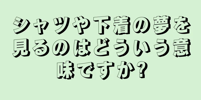 シャツや下着の夢を見るのはどういう意味ですか?