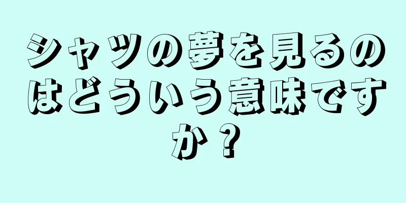 シャツの夢を見るのはどういう意味ですか？