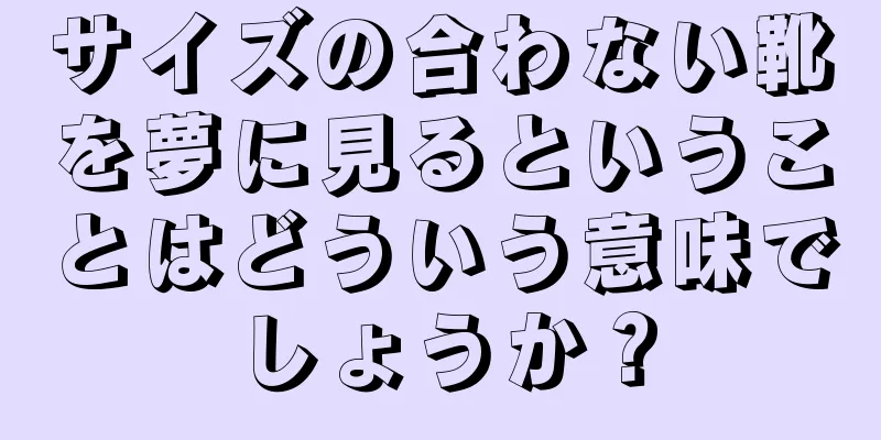 サイズの合わない靴を夢に見るということはどういう意味でしょうか？
