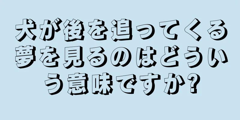 犬が後を追ってくる夢を見るのはどういう意味ですか?