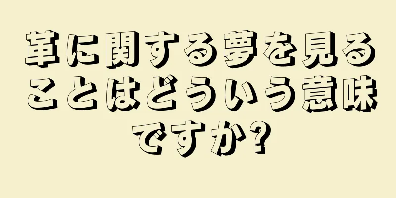 革に関する夢を見ることはどういう意味ですか?