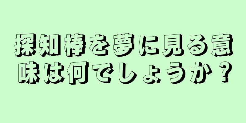 探知棒を夢に見る意味は何でしょうか？