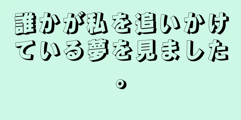 誰かが私を追いかけている夢を見ました。