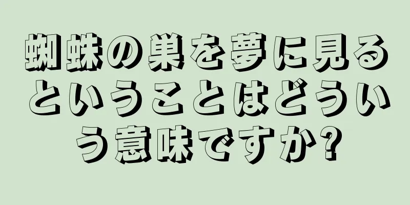 蜘蛛の巣を夢に見るということはどういう意味ですか?