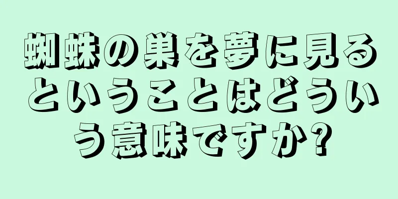 蜘蛛の巣を夢に見るということはどういう意味ですか?