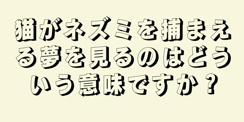 猫がネズミを捕まえる夢を見るのはどういう意味ですか？