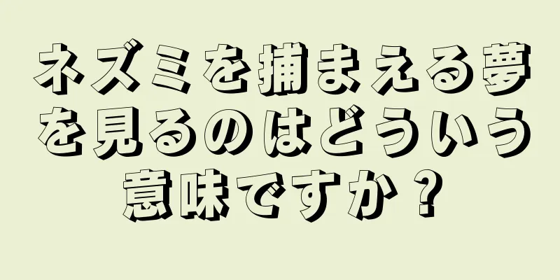 ネズミを捕まえる夢を見るのはどういう意味ですか？