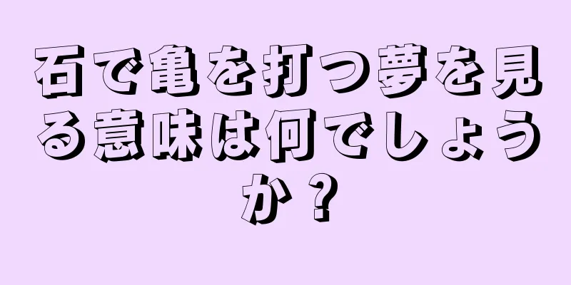 石で亀を打つ夢を見る意味は何でしょうか？