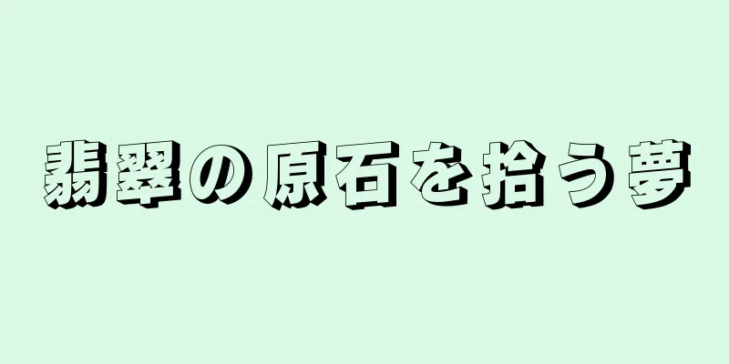 翡翠の原石を拾う夢