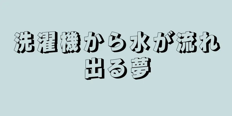 洗濯機から水が流れ出る夢
