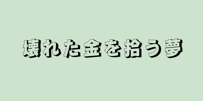 壊れた金を拾う夢