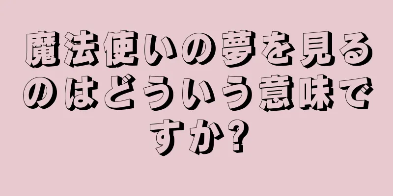 魔法使いの夢を見るのはどういう意味ですか?