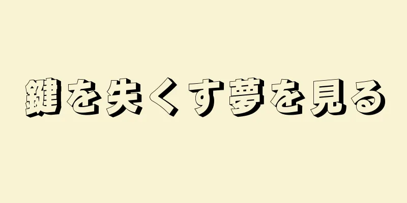 鍵を失くす夢を見る