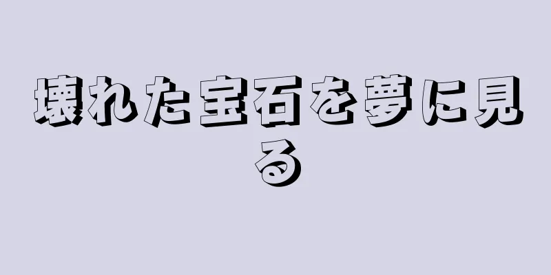 壊れた宝石を夢に見る