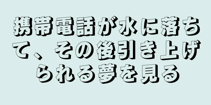 携帯電話が水に落ちて、その後引き上げられる夢を見る