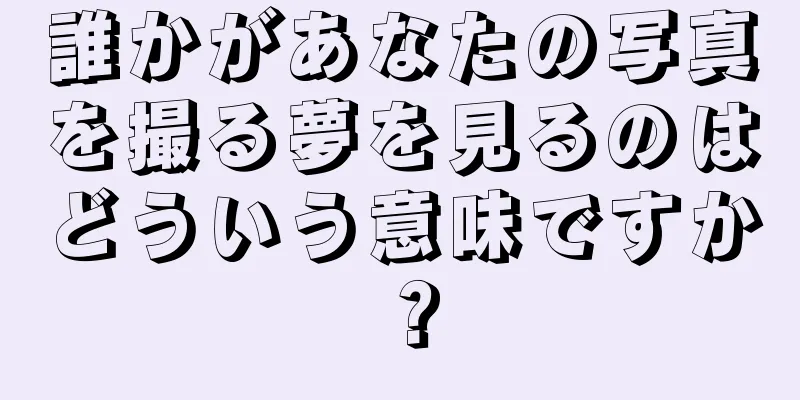 誰かがあなたの写真を撮る夢を見るのはどういう意味ですか？