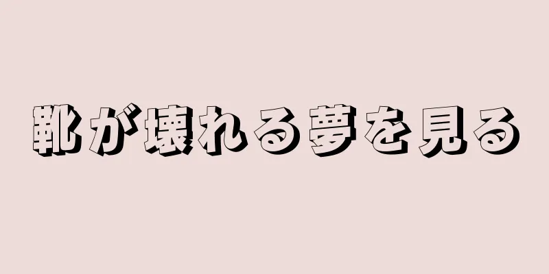 靴が壊れる夢を見る
