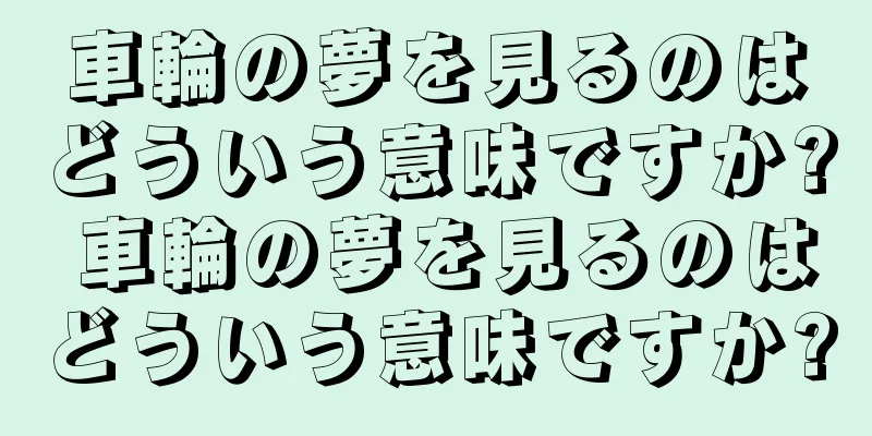 車輪の夢を見るのはどういう意味ですか? 車輪の夢を見るのはどういう意味ですか?