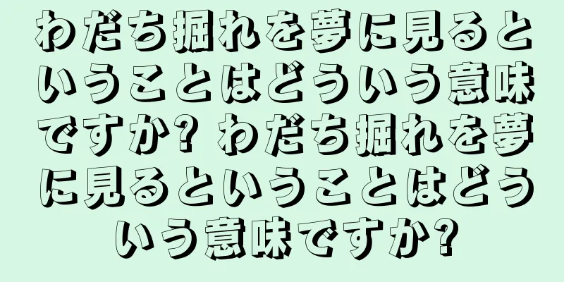 わだち掘れを夢に見るということはどういう意味ですか? わだち掘れを夢に見るということはどういう意味ですか?