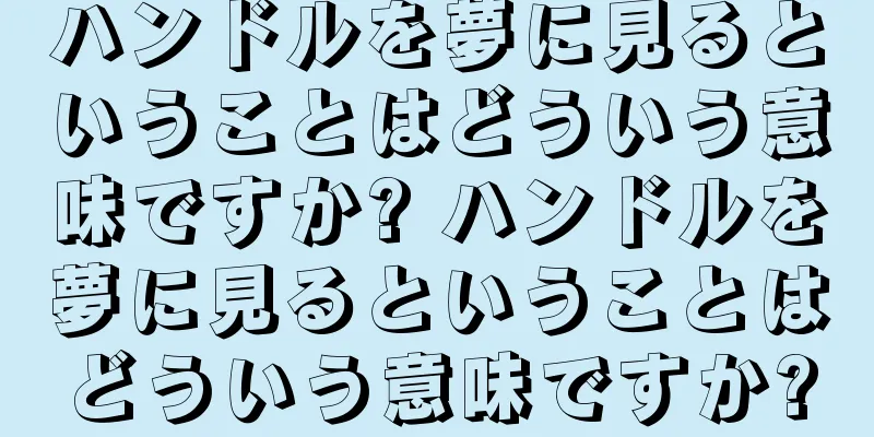 ハンドルを夢に見るということはどういう意味ですか? ハンドルを夢に見るということはどういう意味ですか?