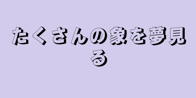 たくさんの象を夢見る
