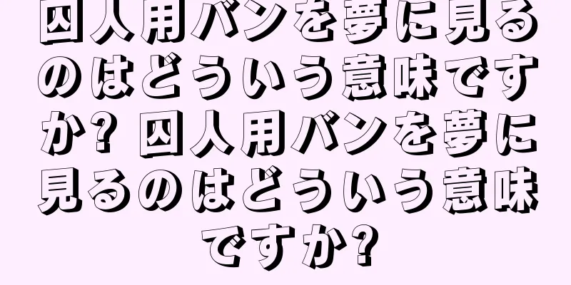 囚人用バンを夢に見るのはどういう意味ですか? 囚人用バンを夢に見るのはどういう意味ですか?