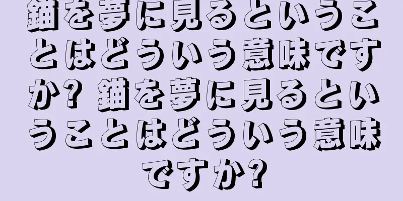 錨を夢に見るということはどういう意味ですか? 錨を夢に見るということはどういう意味ですか?