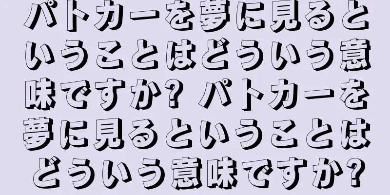 パトカーを夢に見るということはどういう意味ですか? パトカーを夢に見るということはどういう意味ですか?