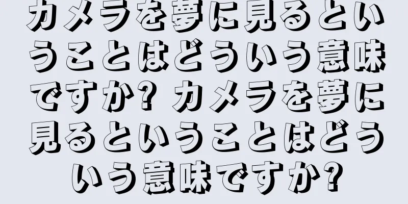 カメラを夢に見るということはどういう意味ですか? カメラを夢に見るということはどういう意味ですか?